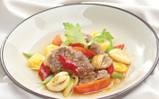 Hấp dẫn tim bò trộn rau quả Hấp dẫn tim bò trộn rau quả