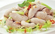 Dồi trường hấp hành gừng Dồi trường hấp hành gừng