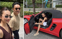 Thanh Hằng thích thú lái Porsche gần 6 tỷ đưa chồng đi hẹn hò cuối tuần