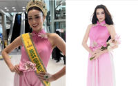 Thiết kế áo dài gây chú ý của người đẹp lai Việt - Anh khi vừa đặt chân đến Thái Lan