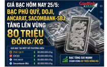 Giá bạc hôm nay 25/5: Bạc Phú Quý, Doji, Ancarat, Sacombank-SBJ tăng bao nhiêu?