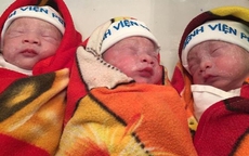 Những hình ảnh mới nhất về 3 em bé của ca sinh nở còn nguyên trong bọc ối ở viện Phụ sản TW