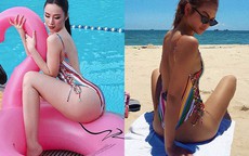 Cùng diện 1 kiểu đồ bơi nhưng chỉ cần khác góc chụp thôi là Angela Phương Trinh nhìn sexy hơn hẳn Mai Ngô rồi!