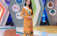 Hương Giang Idol mặc áo dài, nói tiếng Anh "cực đỉnh" khi xuất hiện trên sóng truyền hình Thái Lan