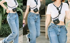 Khoe quần jeans "trước sau như một", tưởng không ai dám mặc hóa ra Ngọc Trinh lại đụng hàng với cô em chân siêu dài nhà Kim