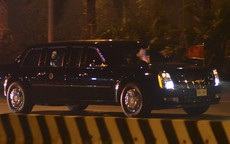 Xe "quái thú" chở Tổng thống Donald Trump đã về đến khách sạn Marriot