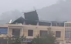 Clip về hình ảnh gió "bốc" hết mái tôn trường học ở Quảng Ngãi khiến nhiều người kinh hãi