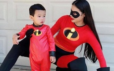 Ở Mỹ, Phạm Hương và con trai hóa trang cool ngầu mừng Halloween