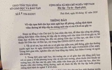 Xuất hiện thông báo "giả" cho học sinh tỉnh Thái Bình nghỉ học hết tháng 3 vì dịch bệnh COVID-19