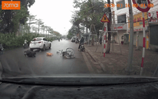 Tránh xe máy đi ngược chiều, người đàn ông đi xe đạp bị xế hộp hất văng xuống đường