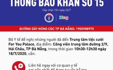 Bộ Y tế ra thông báo khẩn liên quan bệnh nhân 416 ở Đà Nẵng
