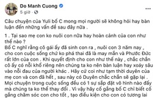 Đỗ Mạnh Cường lên tiếng trước loạt thông tin tiêu cực về việc nhận nuôi con thứ 8, Hà Tăng và dàn sao có ngay động thái ủng hộ hết mình