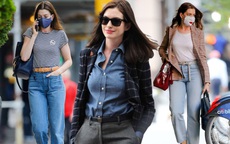 Càng gần 40 tuổi, Anne Hathaway càng mặc đồ trẻ trung, style chỉ trung thành với những món cơ bản