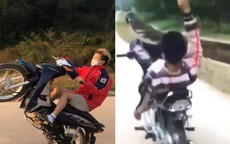 Thiếu niên 'bốc đầu', điều khiển xe bằng một chân để thể hiện bản thân