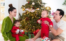 Không kém cạnh nhà Cường Đô La, Hà Hồ - Kim Lý cùng cặp sinh đôi khoe khoảnh khắc đón Noel siêu cưng