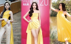 Hoa hậu Đỗ Thị Hà mê diện màu vàng