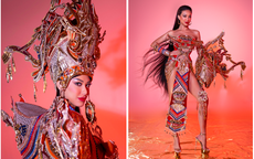 Cận cảnh trang phục dân tộc nặng 30kg của Kim Duyên tại Miss Supranational 2022