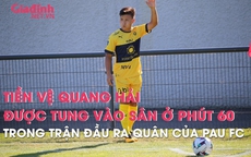 Quang Hải được tung vào sân ở phút 60 khi mà Pau FC đã bị dẫn trước tới 4-0