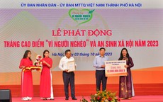 Vietcombank ủng hộ 10 tỷ đồng trong tháng cao điểm 'Vì người nghèo' và an sinh xã hội Tp Hà Nội năm 2023
