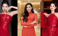 Tham dự loạt sự kiện cuối năm, Hoa hậu Đỗ Thị Hà đẹp hút mắt khi chọn gam màu đỏ