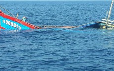 Tàu cá bị chìm khi về bờ, 5 thuyền viên mất tích ở biển Khánh Hòa