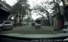 Video: Vừa phóng xe qua thì cây lớn đổ ập xuống đường, 2 cô gái thoát nạn trong gang tấc