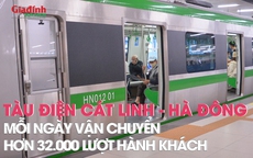 Tàu điện Cát Linh - Hà Đông vận chuyển hơn 32.000 lượt hành khách mỗi ngày