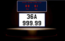 Đấu giá biển số xe: Biển số ‘ngũ quý’ của Thanh Hóa 36A-999.99 được chốt hơn 7 tỷ đồng