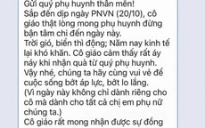 Tin tối 20/10: Xôn xao tin nhắn cô giáo 'mong phụ huynh đừng bận tâm' chuyện quà ngày 20/10; đấu giá đất ở tại Hà Đông lên đến 262 triệu đồng/m2