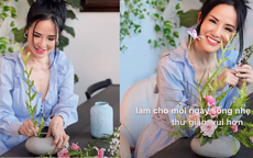 Diva Hồng Nhung trổ tài cắm hoa, món đồ kỳ lạ 'hút hồn' chị em