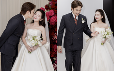 Váy cưới đẹp tinh tế của diễn viên phim 'giờ vàng VTV' trong ngày ăn hỏi