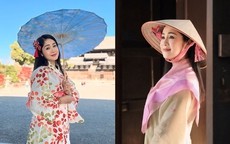 Vừa mừng tuổi mới, NSND Thu Hà tung ảnh khoe sắc với trang phục Kimono ở Nhật Bản