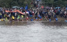 Clip nhóm người dùng mái chèo đánh nhau tại giải đua ghe ở Huế