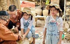 Nhạc sĩ Nguyễn Vĩnh Tiến đưa con gái trải nghiệm làng gốm