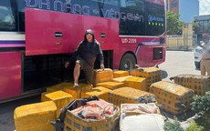 Phát hiện 19 thùng sụn chân gà bốc mùi trên xe giường nằm