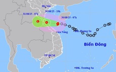 Áp thấp mạnh lên thành bão số 6 hướng vào miền Trung