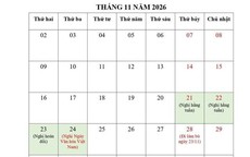 Thông tin chính thức về lịch nghỉ Ngày Văn hóa Việt Nam và Tết Dương lịch 2027: Nghỉ 4 ngày