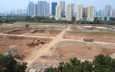 Toàn cảnh công trường đào hồ 12ha chống ngập cho phía Tây Hà Nội trước mùa mưa