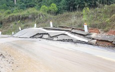 Thái Nguyên: Cận cảnh đường kết nối các xã ở khu du lịch hồ Ba Bể xuất hiện loạt điểm nứt, lún và sạt