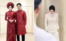 Bà xã quê Ninh Bình của Văn Thanh gây chú ý với 2 mẫu áo dài trong ngày trọng đại sắp tới