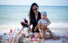 Phương Oanh diện bikini thoải mái chia sẻ khoảnh khắc rạng rỡ bên 2 con
