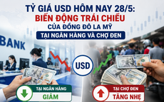 Tỷ giá USD hôm nay 28/5: Biến động trái chiều của đồng Đô la Mỹ tại Ngân hàng và chợ đen