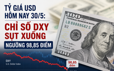 Tỷ giá USD hôm nay 30/5: Chỉ số DXY sụt xuống ngưỡng 98,85 điểm