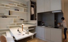 Căn hộ 27m² cũ nát lột xác khó tin: Nhét đủ giường đôi, bếp, bàn học trong 1 khối nội thất