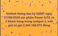 Vietlott thông báo có tới 2 người may mắn cùng trúng giải Jackpot