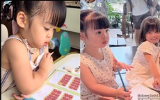 Clip con gái Hoa hậu Đỗ Mỹ Linh học bài gây chú ý