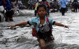 Đường thành "sông" sau mưa lớn