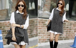 Mix áo len không tay cho nàng công sở