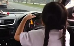 Sốc: Bé gái 9 tuổi tự lái ô tô đến trường