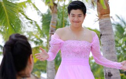 Chồng Nhật Kim Anh mặc váy cưới cầu hôn vợ